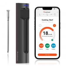 Termometru de bucatarie Meatmeet S Pro, Afisaj digital, Bluetooth, WiFi, IP69, Gri