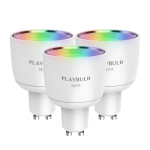 Set 3 becuri Smart LED MiPow Playbulb Spot, RGB, Bluetooth 4.0, 4W, 300 lm, 3000K, GU10, Control aplicatie, Alb 7 - lerato.ro