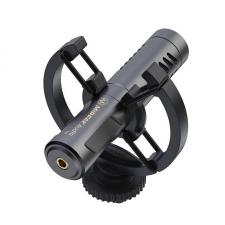 Microfon On Camera Mirfak Audio N2 3.5 mm TRS si TRRS, Cardioid, ideal pentru jurnalisti si vloggeri, compatibil cu smartphone, camere video, PC, iPad, Negru