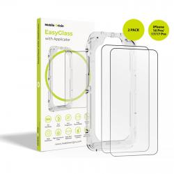 Set 2 folii sticla securizata Mobile Origin EasyGlass compatibile cu iPhone 17 Pro / 16 Pro, Kit montare inclus, Transparent