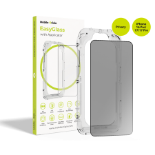 Folie sticla securizata Mobile Origin EasyGlass Privacy compatibila cu iPhone 17 Pro / 16 Pro, Kit montare inclus, Negru