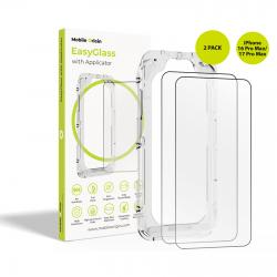 Set 2 folii sticla securizata Mobile Origin EasyGlass compatibile cu iPhone 17 Pro Max / 16 Pro Max, Kit montare inclus, Transparent