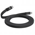 Cablu pentru incarcare si transfer de date Mobile Origin Magnetic Flat Patented, 2x USB-C, 60W, 1m, Negru 2 - lerato.ro