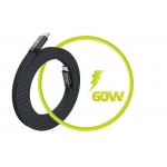Cablu pentru incarcare si transfer de date Mobile Origin Magnetic Flat Patented, 2x USB-C, 60W, 1m, Negru 3 - lerato.ro