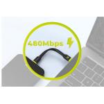 Cablu pentru incarcare si transfer de date Mobile Origin Compact, 2x USB-C, 60W, 10 cm, Negru 5 - lerato.ro