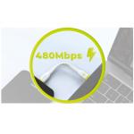 Cablu pentru incarcare si transfer de date Mobile Origin Compact, 2x USB-C, 60W, 10 cm, Alb 8 - lerato.ro
