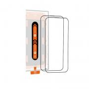Set 2 folii sticla cu sistem de montare Mobile Origin Orange Screen Guard compatibil cu iPhone 15 Pro Max Black