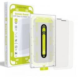 Set 2 folii sticla cu sistem de montare Mobile Origin Screen Guard compatibil cu iPhone 16 Plus, Case Friendly, Transparent