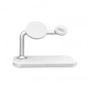 Statie de incarcare 3 in 1 Mobile Origin Magnetic, Compatibila MagSafe, Wireless Charge, 15W, Cablu USB-C inclus, Alb