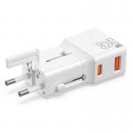 Incarcator retea tip adaptor Mobile Origin Travel, EU/US/UK/AU, 25W, USB/USB-C, Alb 8 - lerato.ro