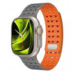 Curea magnetica Mobile Origin compatibila cu Apple Watch 49 / 46 / 45 / 44 / 42 mm, Gri / Portocaliu 2 - lerato.ro