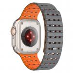 Curea magnetica Mobile Origin compatibila cu Apple Watch 49 / 46 / 45 / 44 / 42 mm, Gri / Portocaliu 4 - lerato.ro
