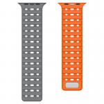 Curea magnetica Mobile Origin compatibila cu Apple Watch 49 / 46 / 45 / 44 / 42 mm, Gri / Portocaliu 5 - lerato.ro