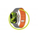 Curea magnetica Mobile Origin compatibila cu Apple Watch 49 / 46 / 45 / 44 / 42 mm, Gri / Portocaliu 6 - lerato.ro