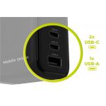 Incarcator retea Mobile Origin, 65W, 3A, 2xUSB-C, 1xUSB-A, Negru 3 - lerato.ro