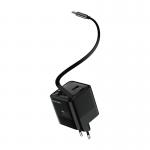 Incarcator retea Mobile Origin GaN Display Charger PW2, 65W, 3A,  1 x Cablu USB-C, 1x USB-C, 1x USB-A, Fast Charging, Negru 3 - lerato.ro