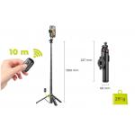 Selfie stick cu trepied Mobile Origin S1 pentru telefon, Reglabil, Rotire 360 grade, 1.3m, MagSafe, Negru 20 - lerato.ro