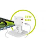 Adaptor retea Mobile Origin Travel Adapter GaN, 35W, 1xUSB-C, 1xUSB-A, Compatibil cu prize EU/UK/US/AU, Alb 5 - lerato.ro