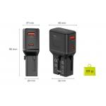 Adaptor retea Mobile Origin Travel Adapter GaN, 35W, 1xUSB-C, 1xUSB-A, Compatibil cu prize EU/UK/US/AU, Negru 3 - lerato.ro