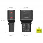 Adaptor retea Mobile Origin GaN, 45W, 2x USB-C, Compatibil cu prize EU/UK/US/AU, Negru 4 - lerato.ro