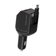 Accesorii auto, Incarcator auto Mobile Origin, 1x USB-C, 1xUSB-A, 2x Cablu USB-C, 90W, Negru, lerato.ro