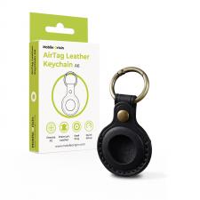 Husa de protectie Mobile Origin AirTag Leather Keychain A6 compatibila cu Apple AirTag, Negru