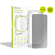 Folii protectie telefoane, Folie sticla securizata Mobile Origin EasyGlass Privacy, Sistem de montare inclus, compatibila cu Samsung Galaxy S26, Negru, lerato.ro