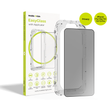 Folie protectie sticla securizata Mobile Origin EasyGlass Privacy, Kit aplicare inclus, compatibila cu iPhone 17e / 16e, Negru