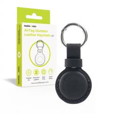 Dispozitive anti-pierdere, Husa de protectie Mobile Origin AirTag Leather Keychain A7 compatibila cu Apple AirTag, Negru, lerato.ro