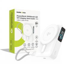 Baterie externa Mobile Origin PB19 Qi2, 10000mAh, 20W, USB-C, MagSafe, Incarcare Wireless 15W, Alb