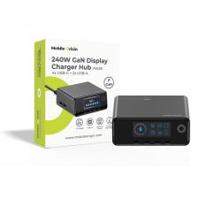 Statie incarcare Mobile Origin GaN PW39 Charging Hub, 240W, 4x USB-C, 2x USB-A, Cablu 1m, Negru
