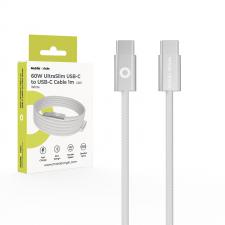 Cablu pentru incarcare si transfer de date Mobile Origin CB11 Ultra-Slim, 2x USB-C, 60W, 480Mbps, 1m, Alb