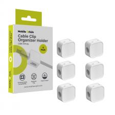 Gaming si Accesorii IT, Set de 6 organizatoare pentru cabluri  Mobile Origin CB8, 20 x 20 x 11.5 mm, Alb, lerato.ro