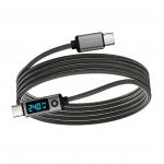 Cablu pentru incarcare si transfer de date Mobile Origin CB18, 2x USB-C, 240W, 5A, 80Gbps, 8K / 60Hz, Afisaj LED, Lungime 1.5m, Negru 4 - lerato.ro