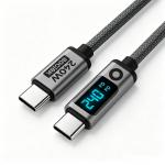 Cablu pentru incarcare si transfer de date Mobile Origin CB18, 2x USB-C, 240W, 5A, 80Gbps, 8K / 60Hz, Afisaj LED, Lungime 1.5m, Negru 6 - lerato.ro