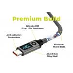 Cablu pentru incarcare si transfer de date Mobile Origin CB18, 2x USB-C, 240W, 5A, 80Gbps, 8K / 60Hz, Afisaj LED, Lungime 1.5m, Negru 11 - lerato.ro