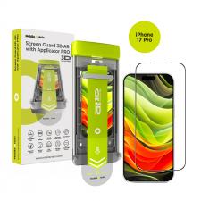 Folie sticla securizata Mobile Origin Screen Guard 3D AR, Kit montare inclus, compatibila cu iPhone 17 Pro, Negru