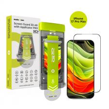 Folie sticla securizata Mobile Origin Screen Guard 3D AR, Kit montare inclus, compatibila cu iPhone 17 Pro Max, Negru