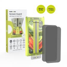 Folii iPhone 18 Pro, Set 2 folii sticla securizata Mobile Origin Screen Guard Privacy, Kit montare inclus, compatibile cu iPhone 18 Pro, Negru, lerato.ro