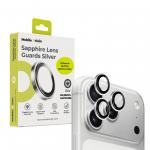 Protectie camera foto Mobile Origin Sapphire Lens Guards compatibila cu iPhone 18 Pro Max / 18 Pro, Silver 3 - lerato.ro