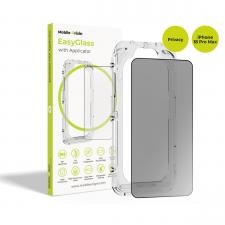 Folii iPhone, Folie sticla securizata Mobile Origin EasyGlass Privacy , Kit montare inclus, compatibila cu iPhone 18 Pro Max, Negru, lerato.ro