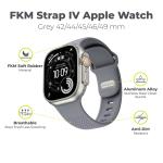 Curea din fluoroelastomer Mobile Origin IV compatibila cu Apple Watch 42/44/45/46/49 mm, Gri 4 - lerato.ro