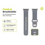 Curea din fluoroelastomer Mobile Origin IV compatibila cu Apple Watch 42/44/45/46/49 mm, Gri 10 - lerato.ro