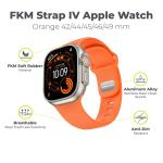 Curea din fluoroelastomer Mobile Origin IV compatibila cu Apple Watch 42/44/45/46/49 mm, Portocaliu 4 - lerato.ro