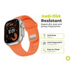Curea din fluoroelastomer Mobile Origin IV compatibila cu Apple Watch 42/44/45/46/49 mm, Portocaliu 9 - lerato.ro