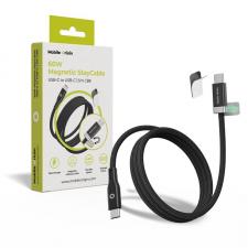 Cablu pentru incarcare si transfer de date Mobile Origin StayCable CB6, 2x USB-C, 60W, 3A, 480Mbps,1.5m, Negru