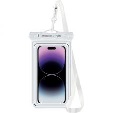 Huse universale / waterproof pentru telefoane, Husa waterproof universala Mobile Origin pentru dispozitive 6.5 inch, IPX8, Alb/Negru, lerato.ro