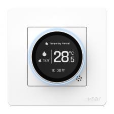 Termostat Smart MOES ZHT-SR-GB pentru incalzire electrica, Compatibil ZigBee, Senzor Temperatura / Umiditate, Alb