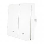 Intrerupator Smart MOES ZS-B-EU2, 2 canale, Compatibil ZigBee, Control aplicatie / vocal, Alb 2 - lerato.ro