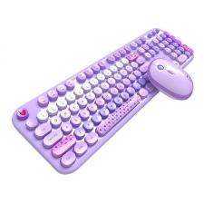 Kit tastatura si mouse MOFII Lovely, Wireless, 2.4G, 1600 DPI, Mov